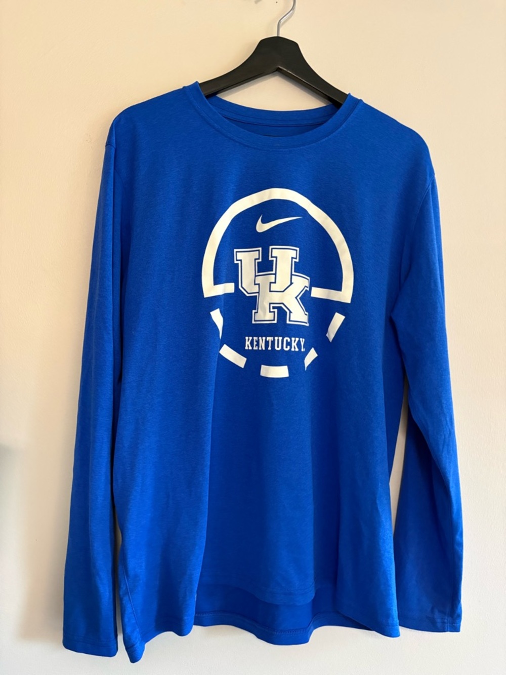Nike Mens Royal Blue Kentucky Wildcats Long Sleeve Tee Athletic Cut Size Large